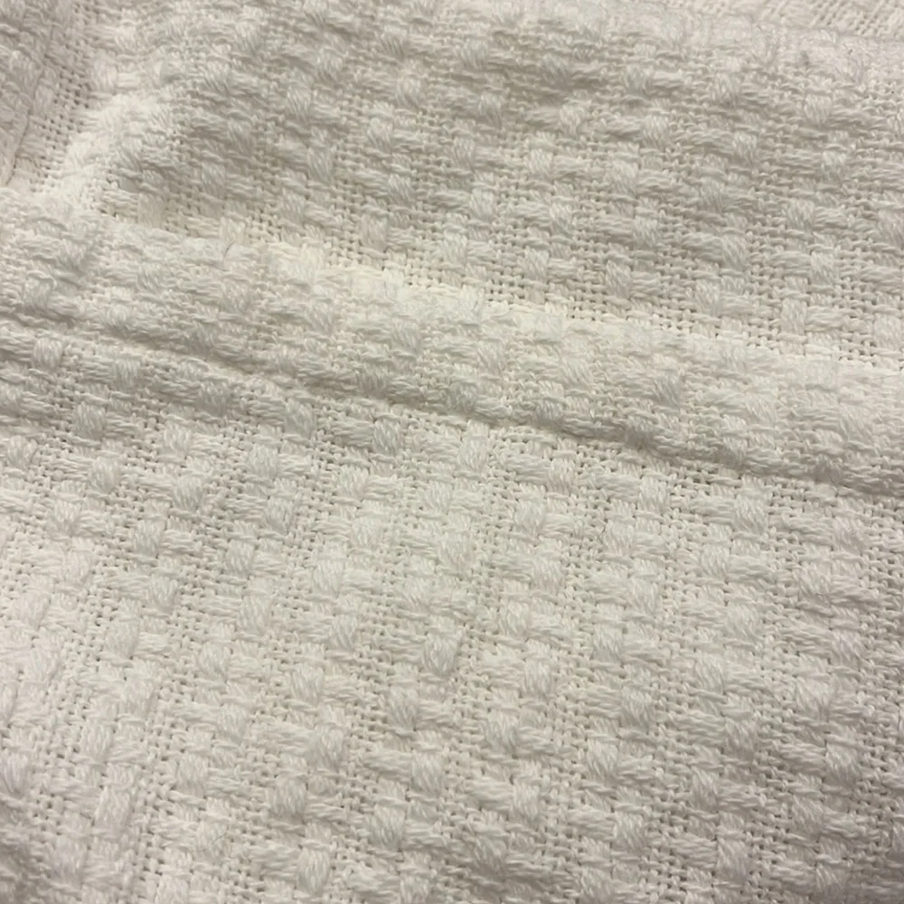 Ralph Lauren Estate Basketweave Twin Blanket White cotton Made in India